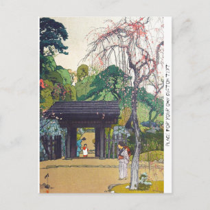 Cool orintal japanese Yoshida Temple Shrine Gate Briefkaart
