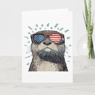 Cool Otter Met Kordate Amerika Zonnebril _1 Kaart