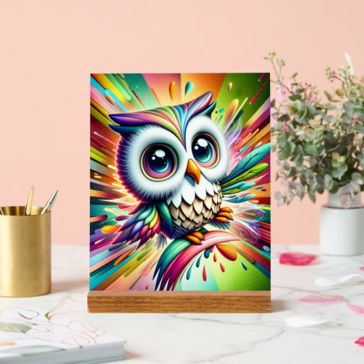 Cool Owl Acryl Bord (Huwelijk)