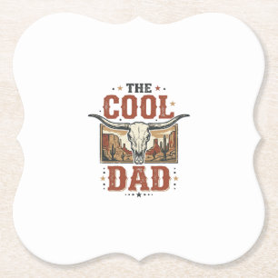 Cool Pa Western Longhorn Schedel Vintage T-shirt D Kartonnen Onderzetters