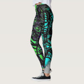 Cool Paars Black Abstracte digitale kunstLeggings Leggings (Links)