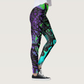 Cool Paars Black Abstracte digitale kunstLeggings Leggings (Rechts)