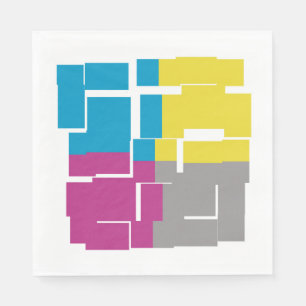 COOL Paars Blue Yellow Grey Pattern Servet