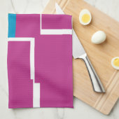 COOL Paars Blue Yellow Grey Pattern Theedoek (Quarter Fold)