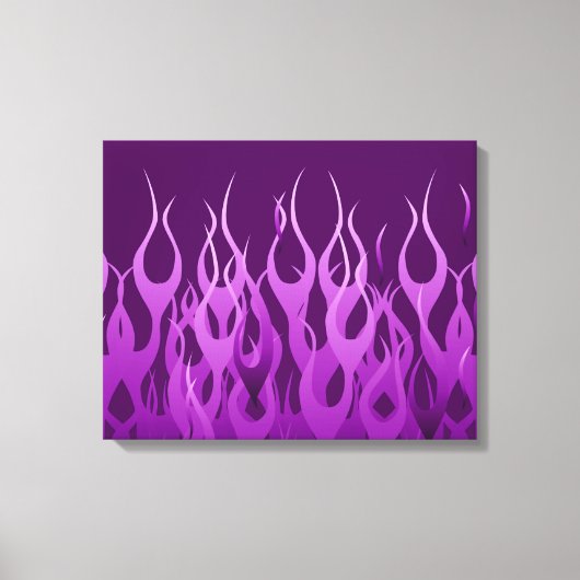 Cool Paars Racing Flames Design Canvas Afdruk (Voorkant)