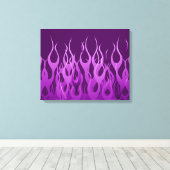 Cool Paars Racing Flames Design Canvas Afdruk (Insitu (Houten vloer))