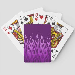 Cool Paars Racing Flames Design Pokerkaarten
