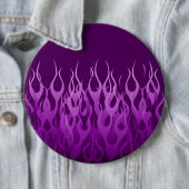 Cool Paars Racing Flames Design Ronde Button 6,0 Cm (In situ)