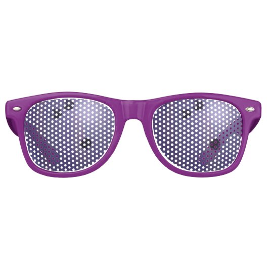 Cool Paarse Bowling Ball Party Shades Retro Zonnebril (Voorkant)