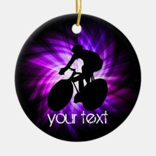 Cool Paarse Fietsen Keramisch Ornament