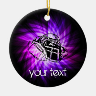 Cool Paarse Football Keramisch Ornament