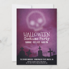 Cool Paarse Halloween Kostuum Party Uitnodiging