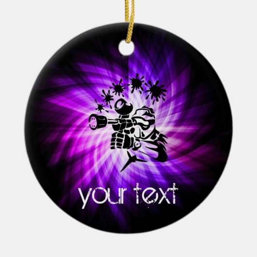 Cool Paarse Paintball Keramisch Ornament (Voorkant)