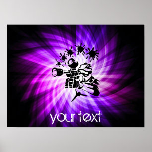 Cool Paarse Paintball Poster