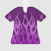 Cool Paarse Racing Flames Pin Stripes Ornament (voorkant)