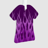 Cool Paarse Racing Flames Pin Stripes Ornament (voorkant)