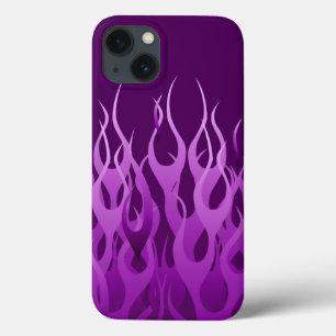 Cool Paarse Racing Flames Stijlvol iPhone 13 Hoesje
