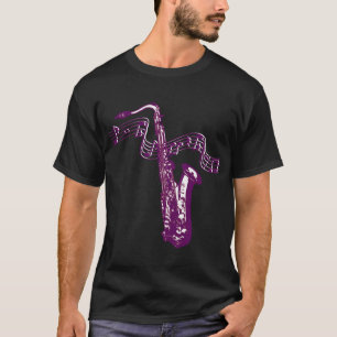Cool Paarse saxofone T-shirt