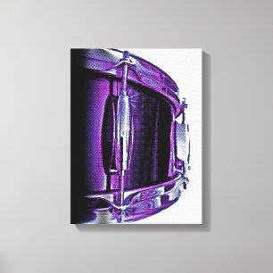 Cool Paarse Snare Drum Canvas Drummer Art Afdruk