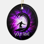 Cool Paarse Surfen Keramisch Ornament (Links)