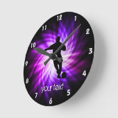 Cool Paarse Voetbal Ronde Klok (Hoek)