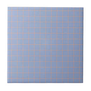 Cool Paarse & Zacht Roze Geruite Retro Minimalist Tegeltje