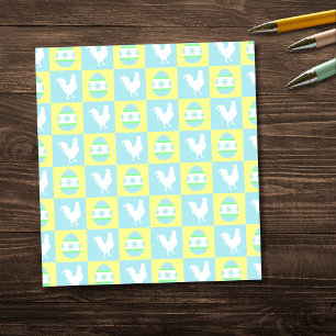 Cool Paas Checkerboard Patroon Haan Eieren Notitieblok
