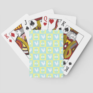 Cool Paas Checkerboard Patroon Haan Eieren Pokerkaarten