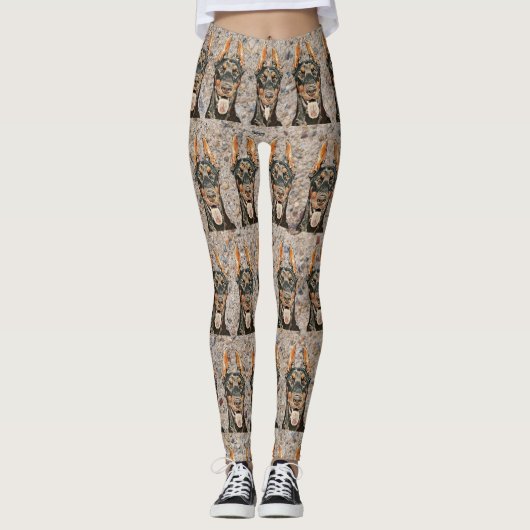 Cool Painted Doberman Pinscher Block Leggings (Voorkant)