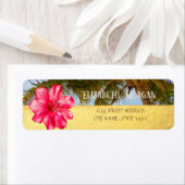 Cool Palm,Hibiskus,Gold Address Label (Insitu)
