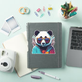 Cool Panda met Retro Vibes Sticker (iPad Cover)