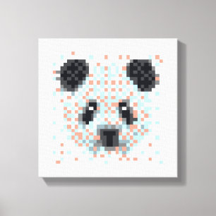 Cool Panda Pixel Art Canvas Afdruk