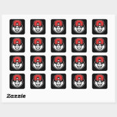 Cool Panda Vierkante Sticker (Vel)