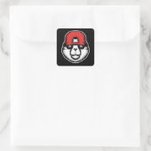 Cool Panda Vierkante Sticker (Tas)