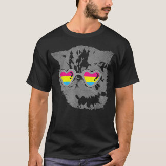 Cool Panseual Sunglasses Cat Lover Pan Pride LGBT T-shirt