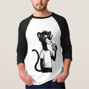 Cool Panther Graphic T-shirt – Funny Bubble Tea Sh
