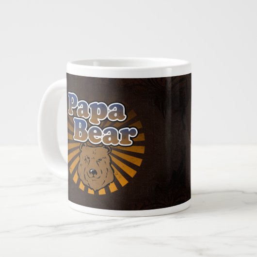 Cool Papa-Beer, bruin/blauw/goudpap Gift Jumbo Mok (Voorkant links)