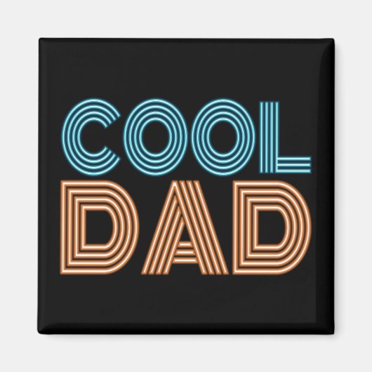 Cool Papa Fête des pères Neon Typographie | Magnet (Devant)