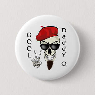Cool papa - O Beatnik Skull Ronde Button 5,7 Cm