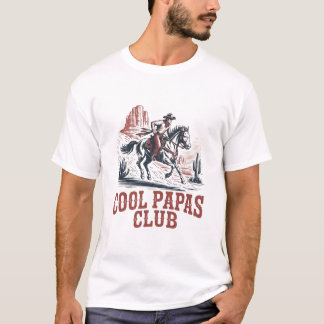 Cool Papas Club Retro Western Cowboy Papa leuk T-shirt