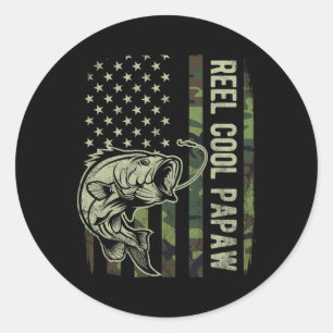 Cool Papaw Camouflage Amerikaanse Vlag Vaders Dag Ronde Sticker