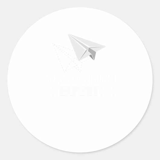 Cool Paper Airplane Expert Funny Origami Plane Ronde Sticker (Voorkant)