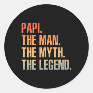 Cool Papi Voor Mannen Vader Opa Man Mythe Legende  Ronde Sticker