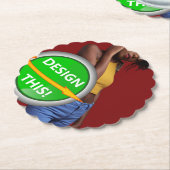 COOL! Papier Onderzetters - geschulpte ronde - Cus (Gekanteld)