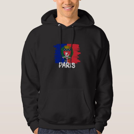 Cool Paris Flag  1 Hoodie (Voorkant)