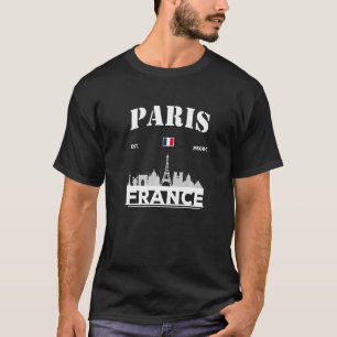 Cool Paris France City Skyline French Lover Travel T-shirt