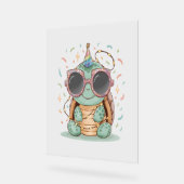 Cool Party Turtle Acryl Bord (Hoek)