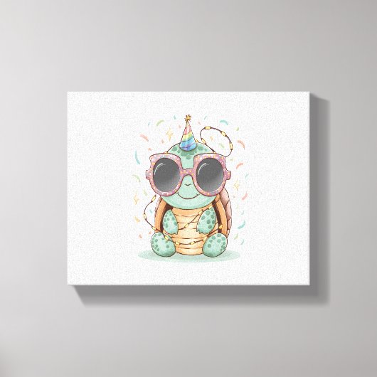 Cool Party Turtle Canvas Afdruk (Voorkant)