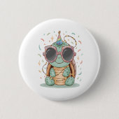 Cool Party Turtle Ronde Button 5,7 Cm (Voorkant)