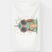 Cool Party Turtle Spandoek (Verticaal)